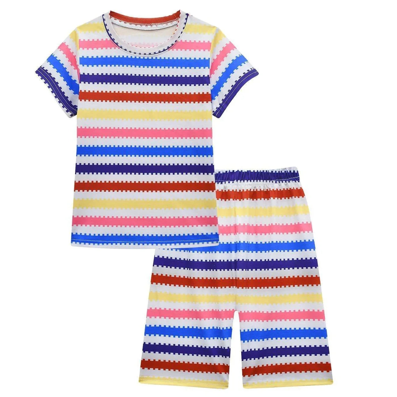 Barbie Movie Margot Shorts Stripe Set Halloween Outfits Cosplay Costume Kids - Pajamasbuy