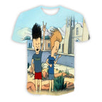 Beavis and butthead costumes round neck short sleeve men's 3D T-shirt - Azufun
