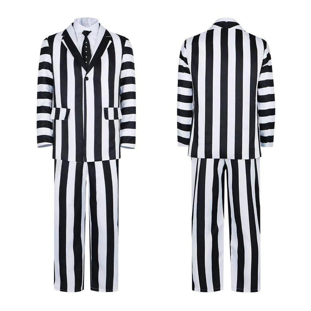 Beetlejuice 2 Michael Keaton Costume Party Halloween Suit - Azufun
