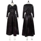 Bellatrix Lestrange Satin Dress Halloween Cosplay Costume - Azufun