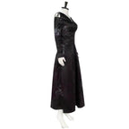 Bellatrix Lestrange Satin Dress Halloween Cosplay Costume - Azufun