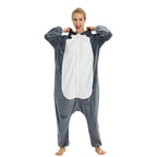 BuyBlack Husky Dog Kigurumi Onesies Pajamas Costume for Adult Now Cheaper With 3 - 5 Days Ship - PajamasBuy