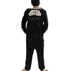 Black King Kong Costume Suit Cartoon Animal Kigurumi Flannel Onesie for Adults - Azufun
