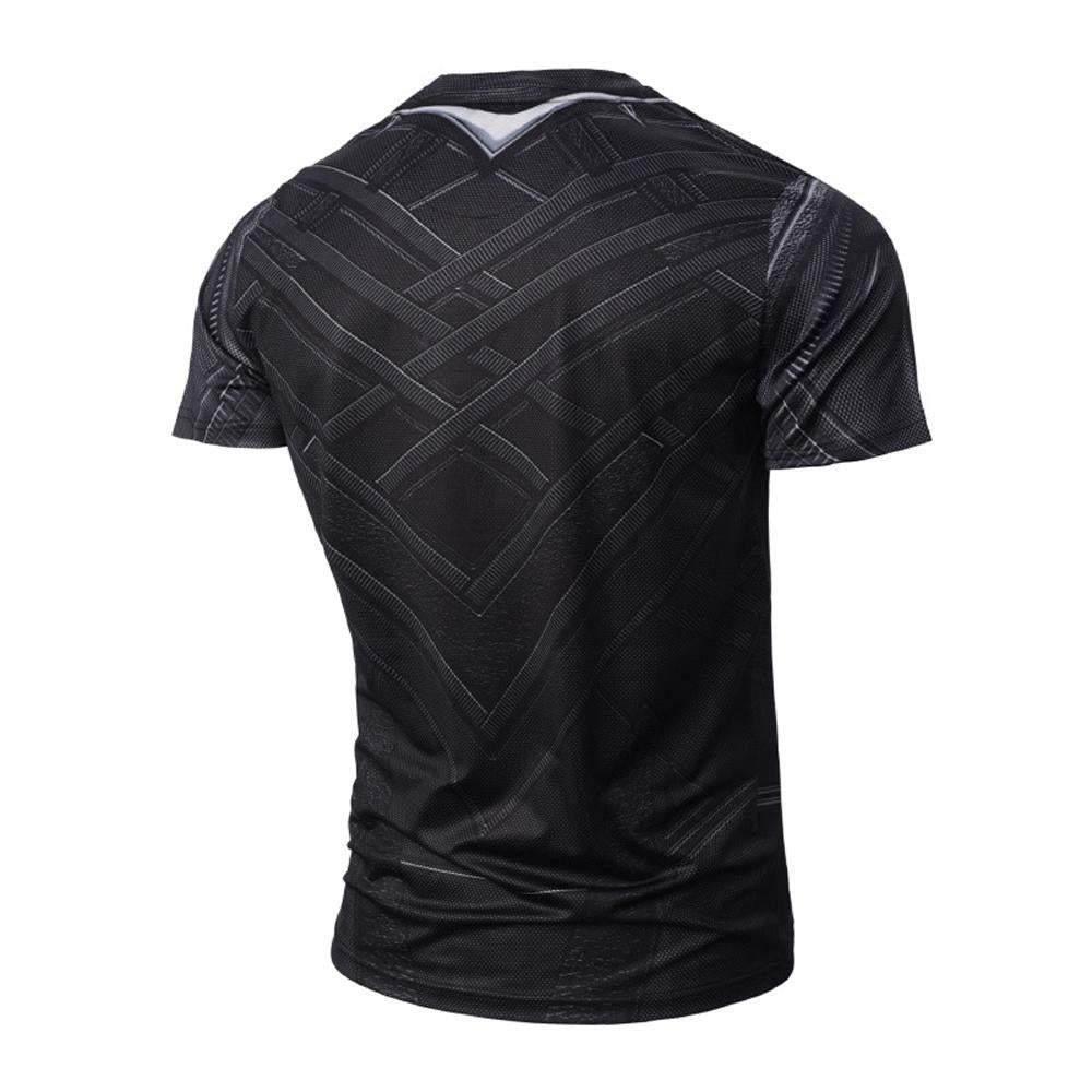 Black Panther Men T shirt Short Sleeve Running Fitness Tee Top - Azufun
