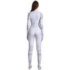 Black Widow White Cosplay Costume Zentai Bodysuit for Halloween Party - Azufun