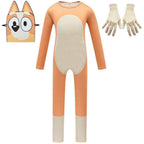 Boys Bluey Girls Bingo Dog Kids Halloween Cosplay Party jumpsuit Onesie Costume - Azufun