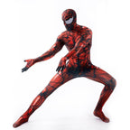 Carnage Red Rubies Venom Spider-Man Costume Cosplay Jumpsuit Superhero Bodysuit Halloween Suit Zentai For Adult Kids - Azufun