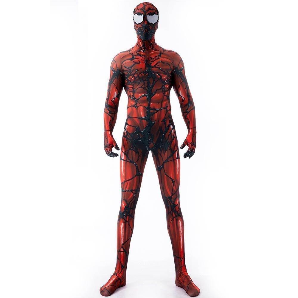 Carnage Red Rubies Venom Spider-Man Costume Cosplay Jumpsuit Superhero Bodysuit Halloween Suit Zentai For Adult Kids - Azufun