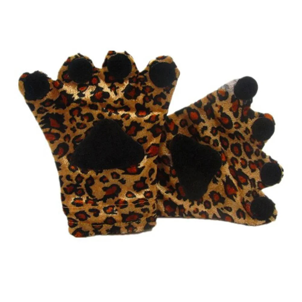 BuyChildren Fog Rabbit Claw Paw Fleece Kigurumi Gloves Now Cheaper With 3 - 5 Days Ship - PajamasBuy