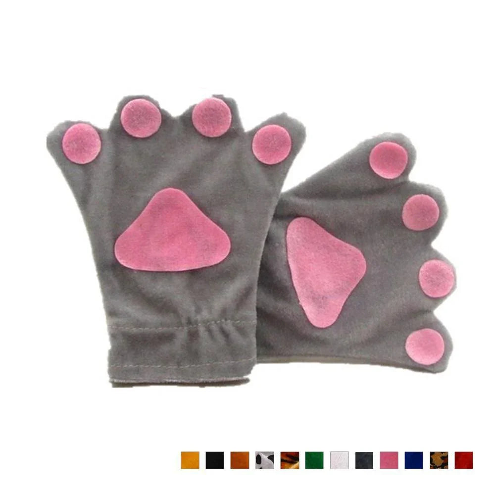 BuyChildren Fog Rabbit Claw Paw Fleece Kigurumi Gloves Now Cheaper With 3 - 5 Days Ship - PajamasBuy