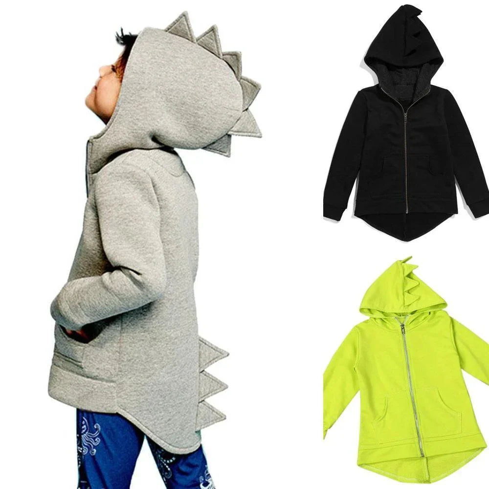 BuyChildren Spring Dinosaur Style Zipper Hooded Coat Jacket Now Cheaper With 3 - 5 Days Ship - PajamasBuy