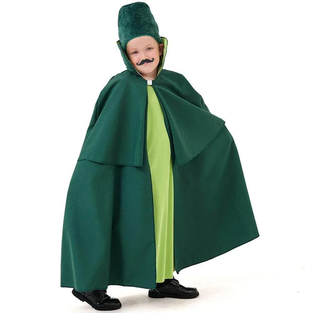 Children's Wizard of Oz Soldier Costume Bearded Guard Outfit for Halloween and Parties - Azufun