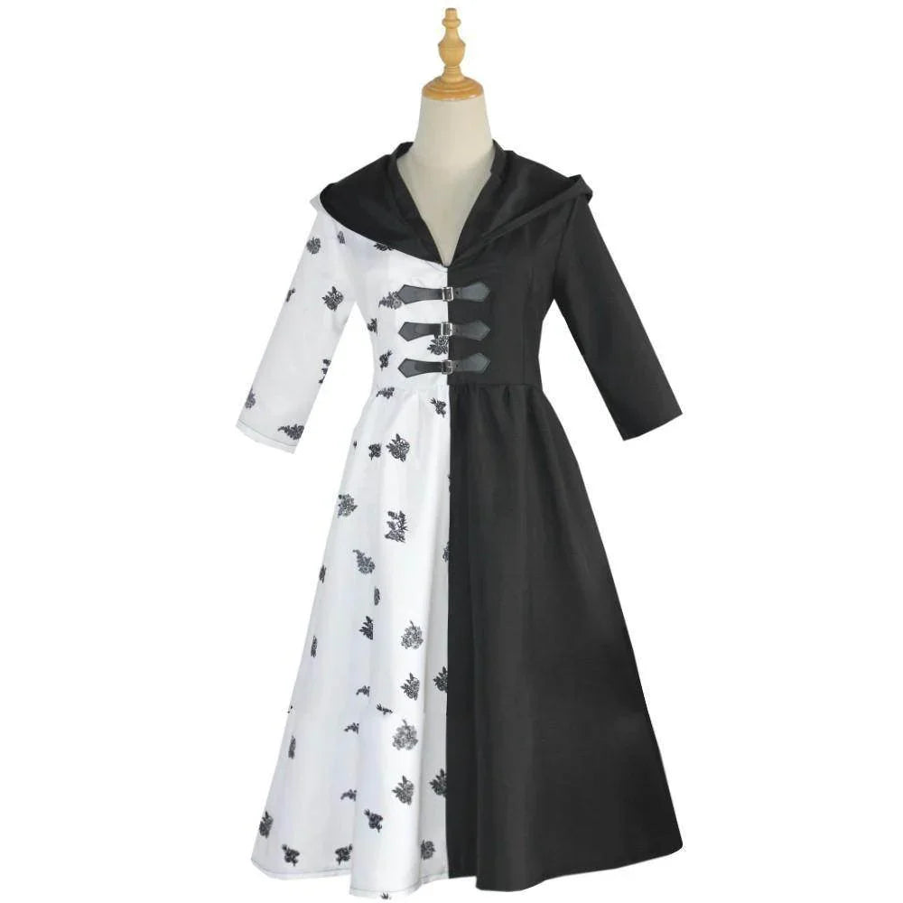 Evil Madame Costume Cruella De Vil cosplay dress 101 Dalmatians - Azufun