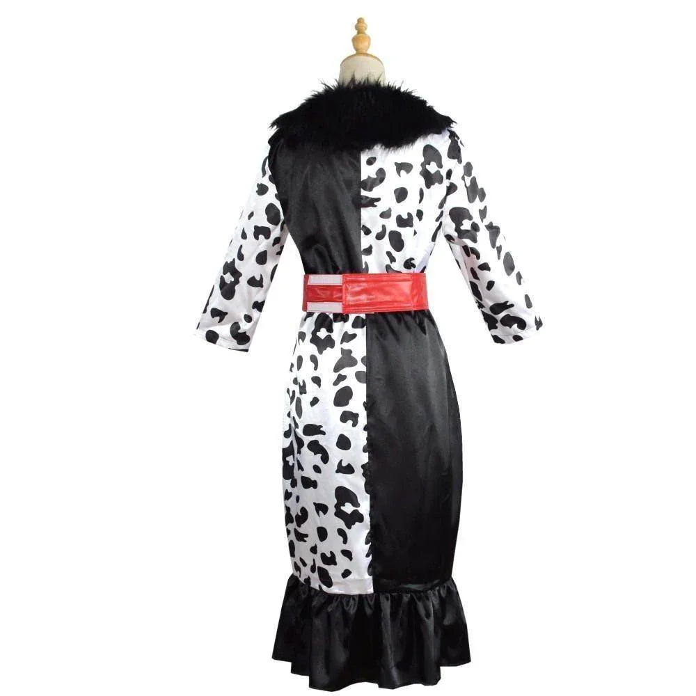 Evil Madame Costume Cruella De Vil cosplay dress 101 Dalmatians - Azufun