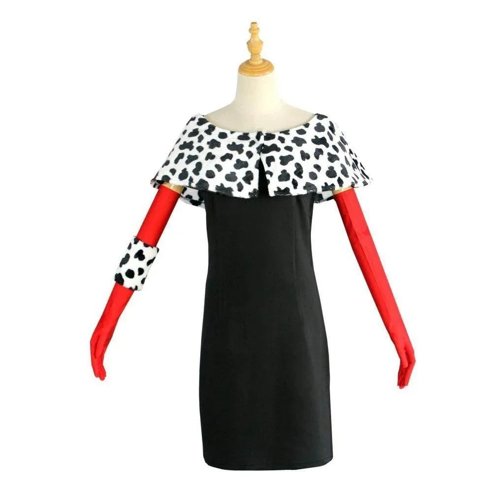 Evil Madame Costume Cruella De Vil cosplay dress 101 Dalmatians - Azufun