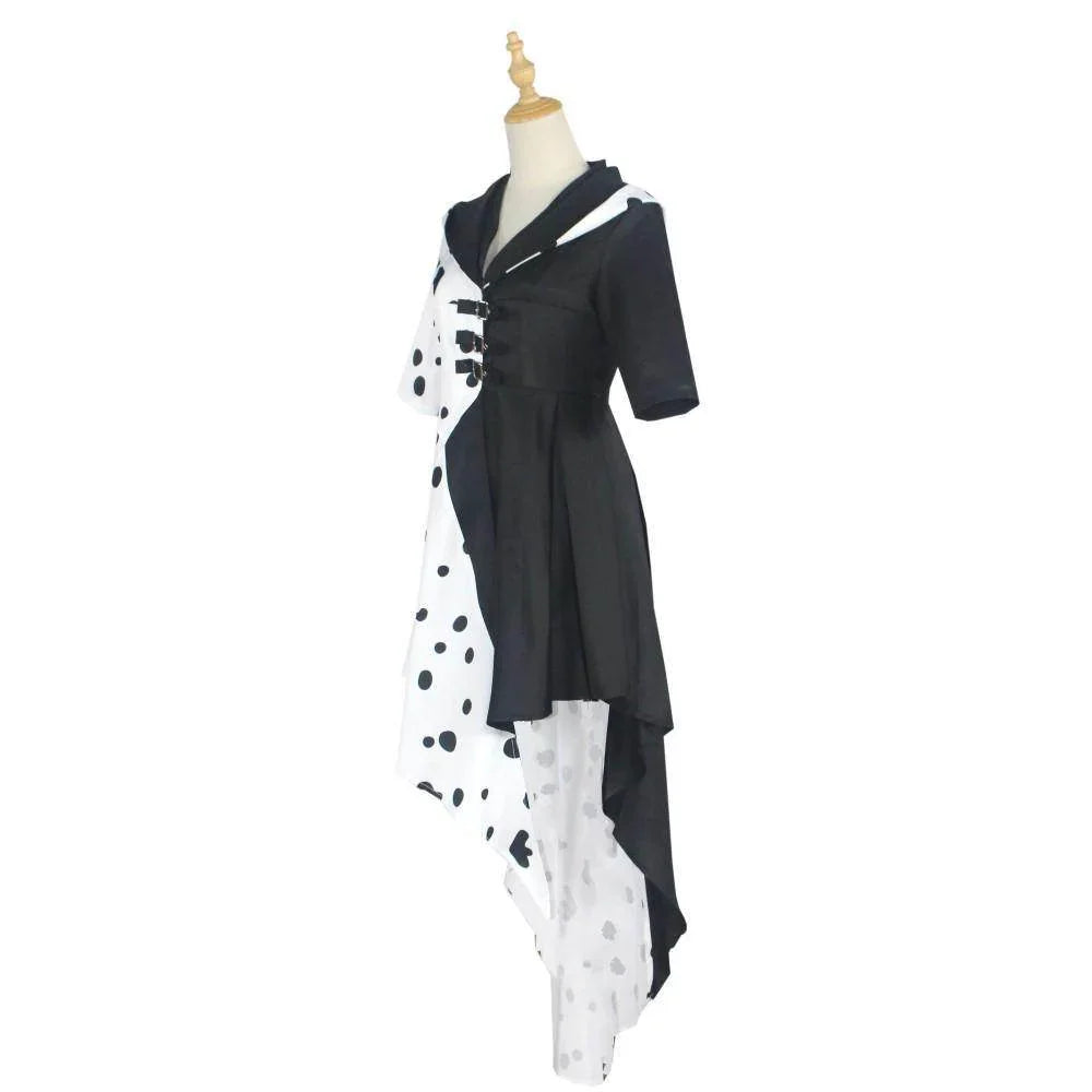 Evil Madame Costume Cruella De Vil cosplay dress 101 Dalmatians - Azufun
