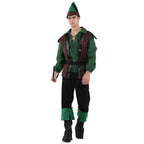 Forest Prince Costumes for Men Halloween Adult Hunter Cosplay Set Green Outfit - Azufun