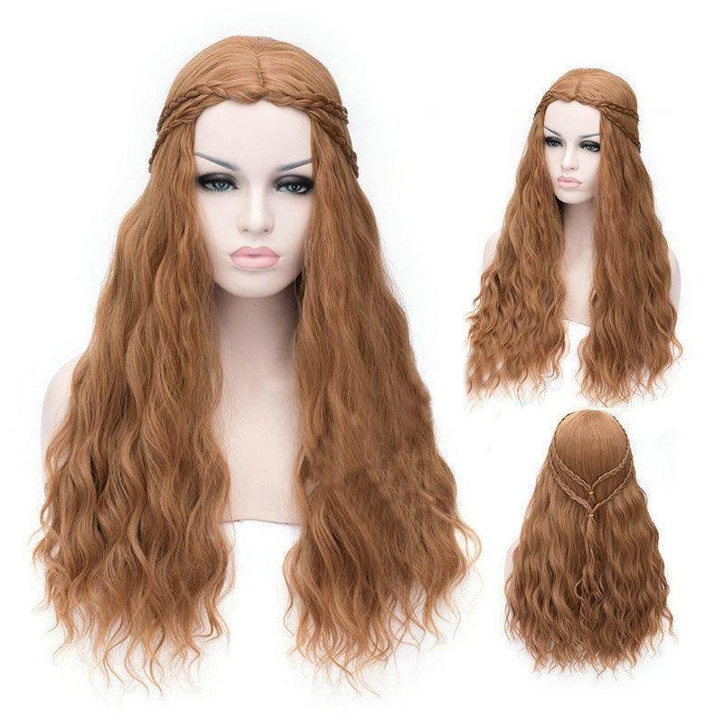 Game of Thrones Cersei Lannister Gold Long Curly Hair Cosplay Wig - Azufun