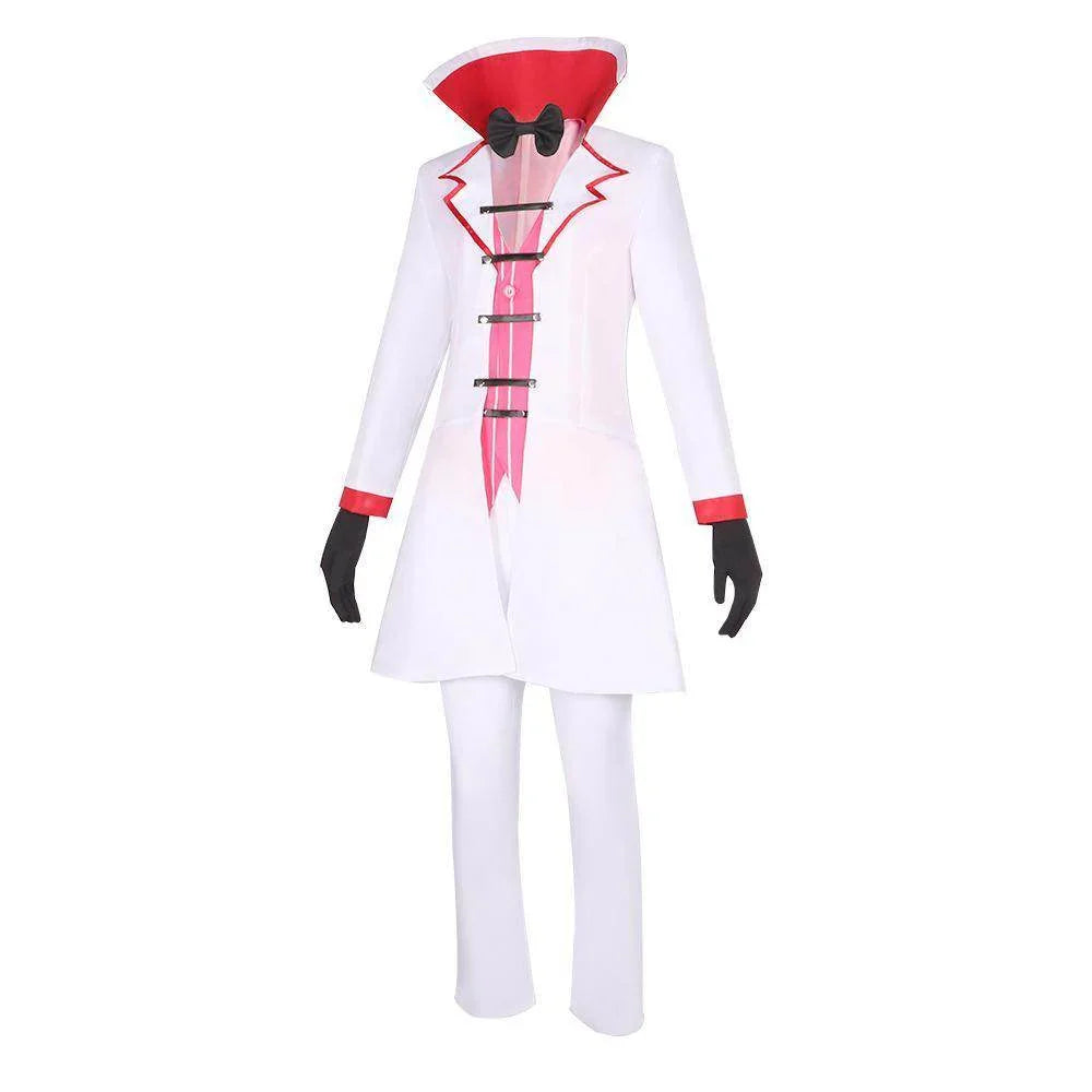 Hazbin Hotel Lucifer Morningstar White Suit Adult Cosplay Costume Carnival - Azufun