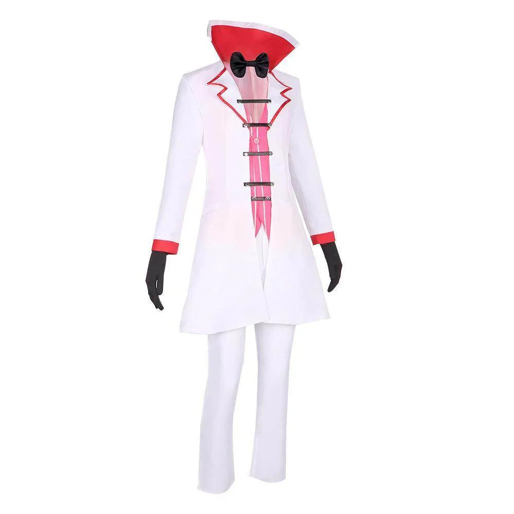 Hazbin Hotel Lucifer Morningstar White Suit Adult Cosplay Costume Carnival - Azufun