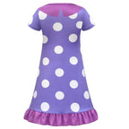 Inside Out Cosplay Costume Ruffle Nightgown for Girls Kids' Homewear Dress with Bag - Azufun