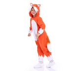 Christmas Costumes Kids Cartoon Fox Kigurumi Pajamas Hooded Jumpsuit