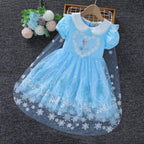 Frozen dresses Elsa princess dress cape Girls baby fluffy Costume Tutu Dress