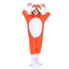 Christmas Costumes Kids Cartoon Fox Kigurumi Pajamas Hooded Jumpsuit