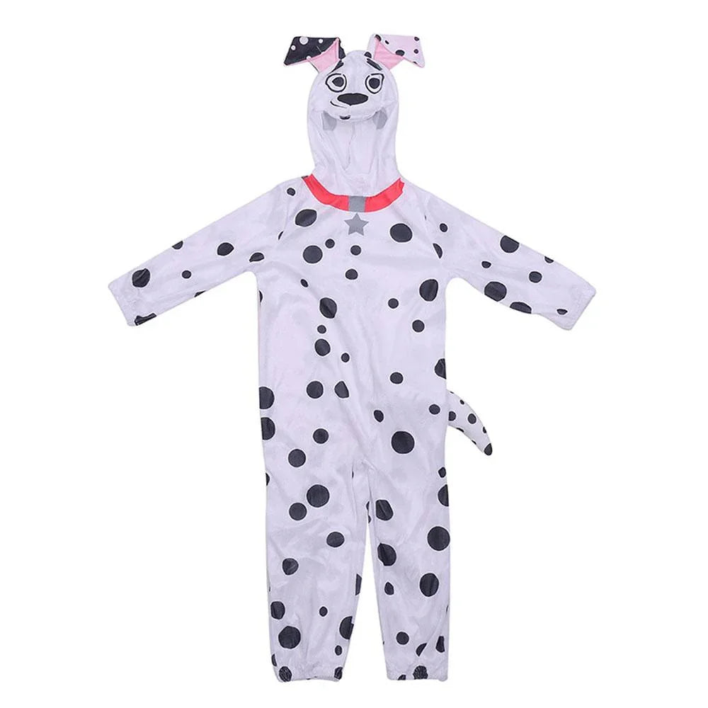 101 Dalmatians Cosplay Costumes Cute One Piece Halloween Party Performance Dress for Kids
