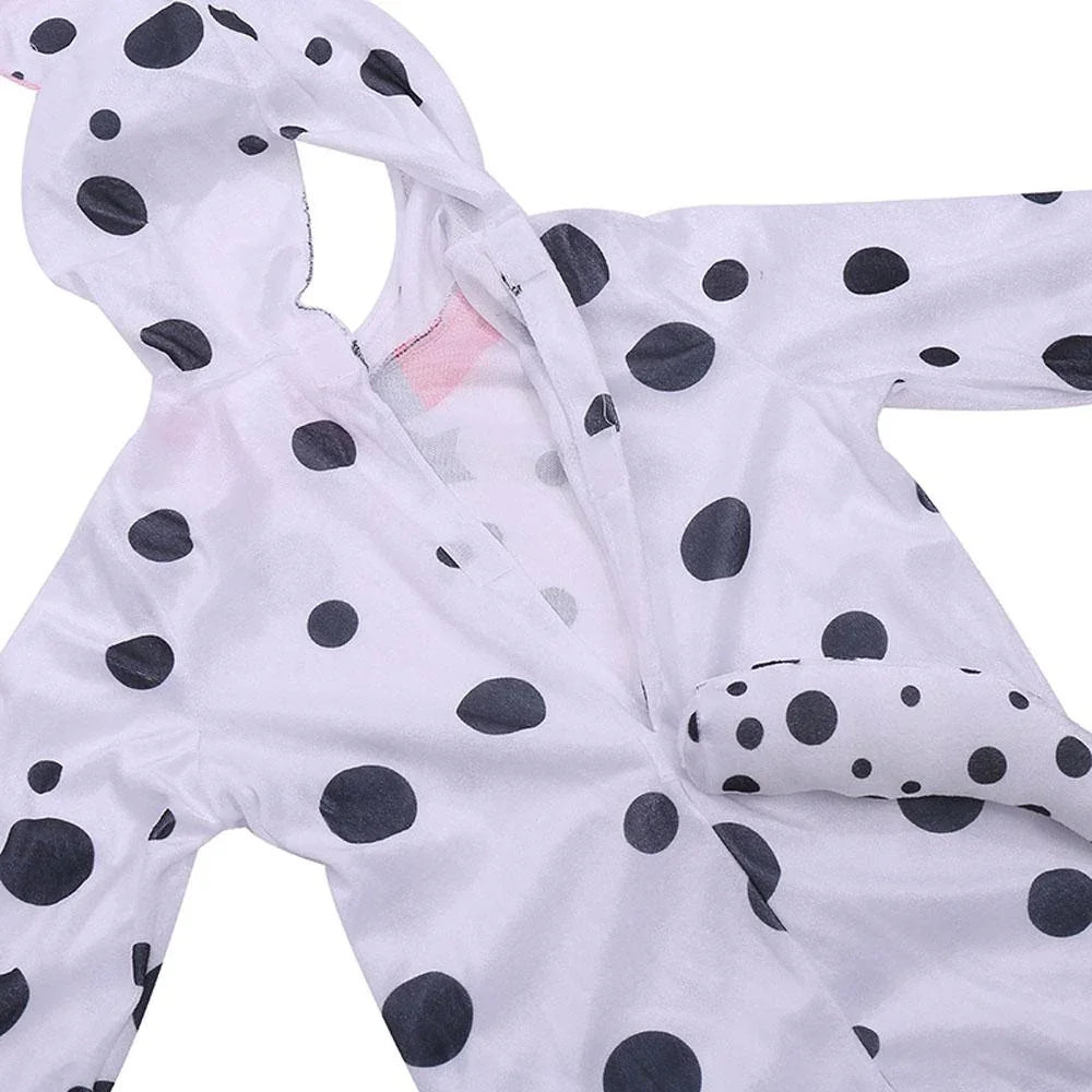 101 Dalmatians Cosplay Costumes Cute One Piece Halloween Party Performance Dress for Kids
