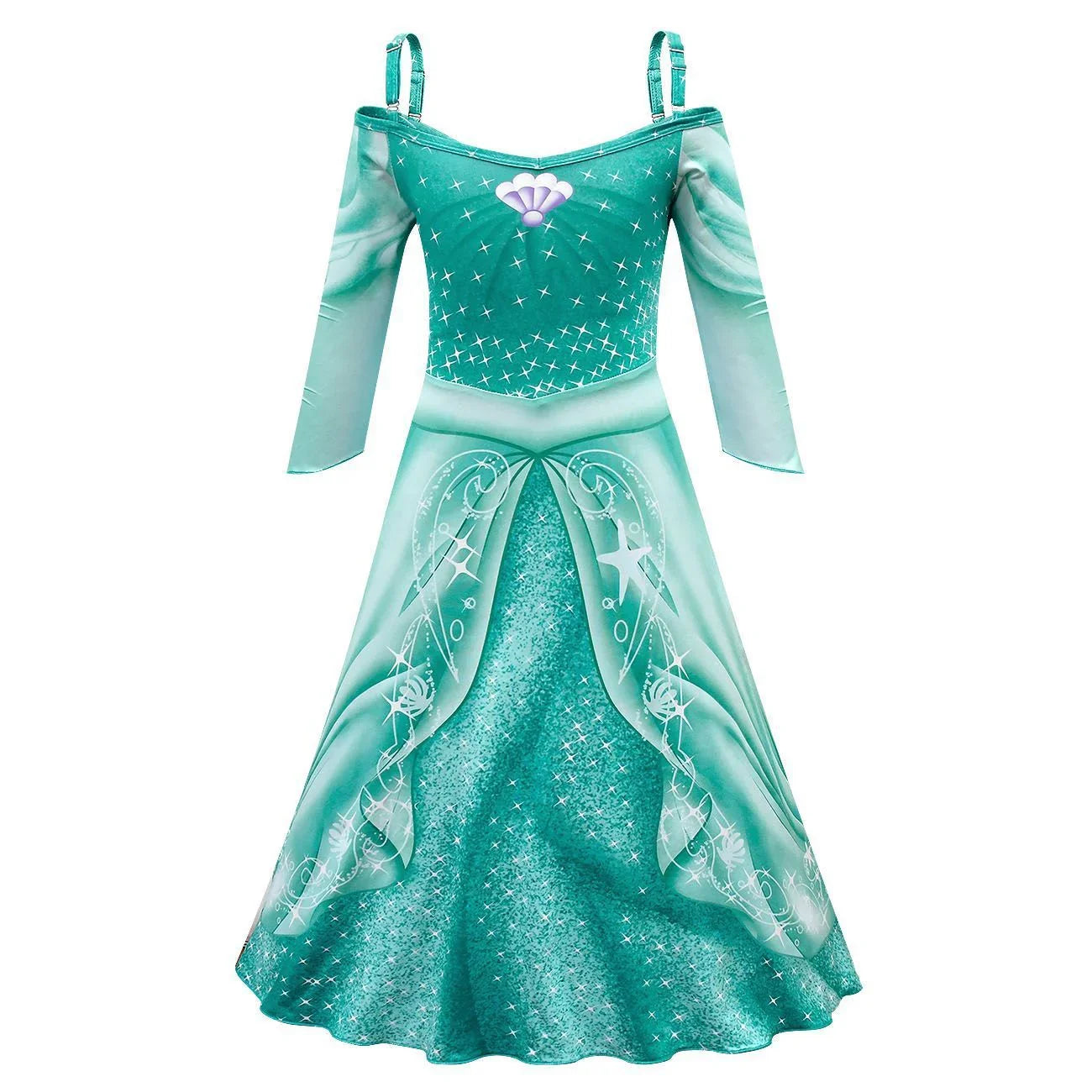 The Little Mermaid Ariel Cosplay Costume Little Girl  Princess Dress Halloween Outfit