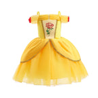 Princess Yellow Dress For Girls Kids Party Dress Ball Gown Cosplay Birthday Costume Gift