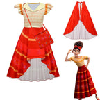 Encanto Dolores Dress Kids Ruffle Flutter Sleeve Festival Costume Outfits