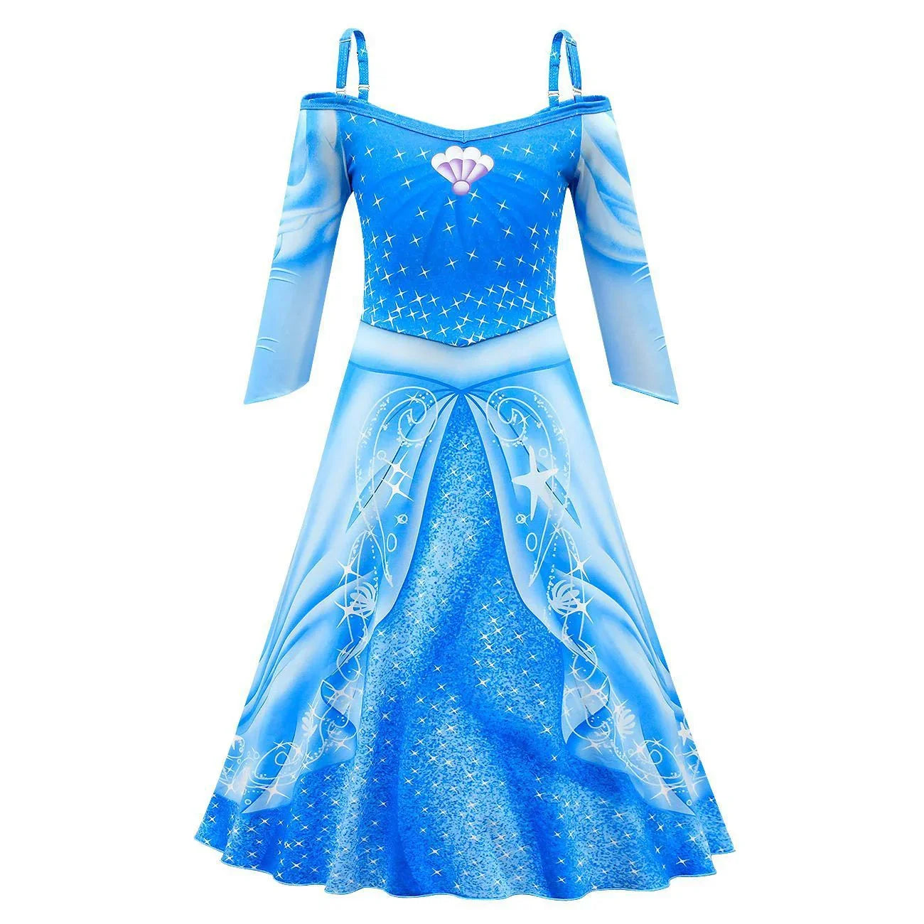 The Little Mermaid Ariel Cosplay Costume Little Girl  Princess Dress Halloween Outfit