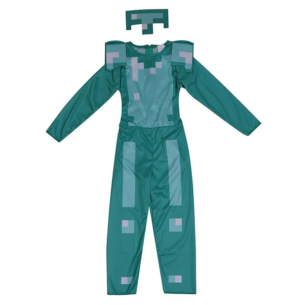 Disguise Minecraft Armor Cosplay Costume Kids' Halloween Jumpsuit - Azufun