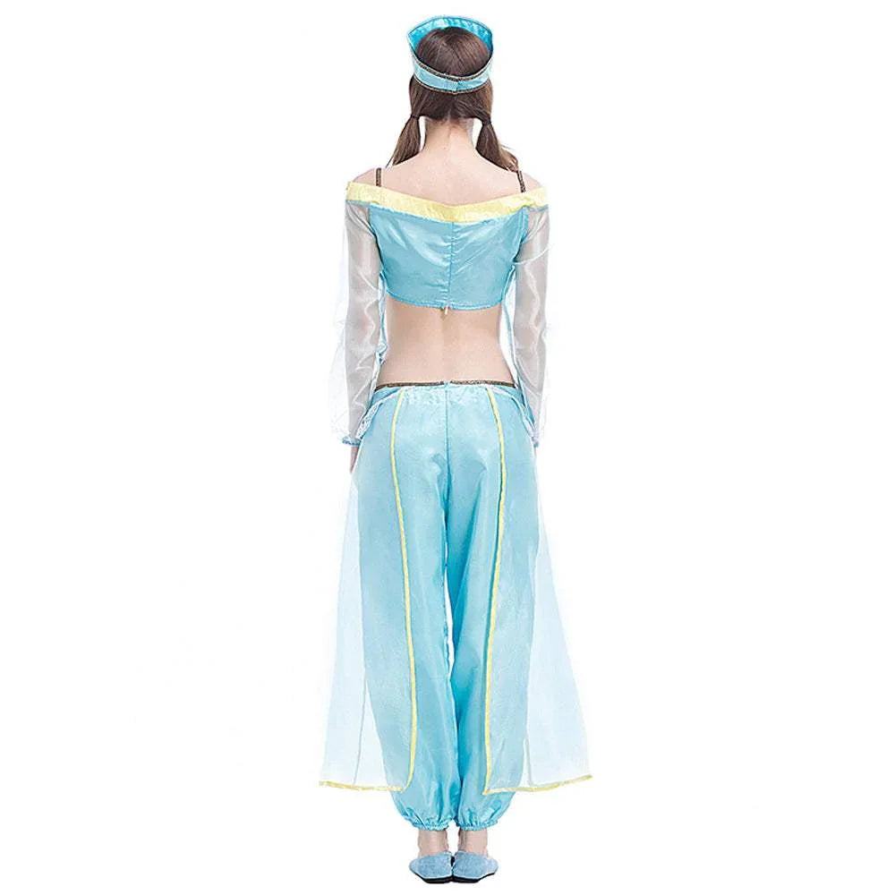 Aladdin Magic Lamp Jasmine Adult Princess Costume Cosplay Fancy Dress - Azufun