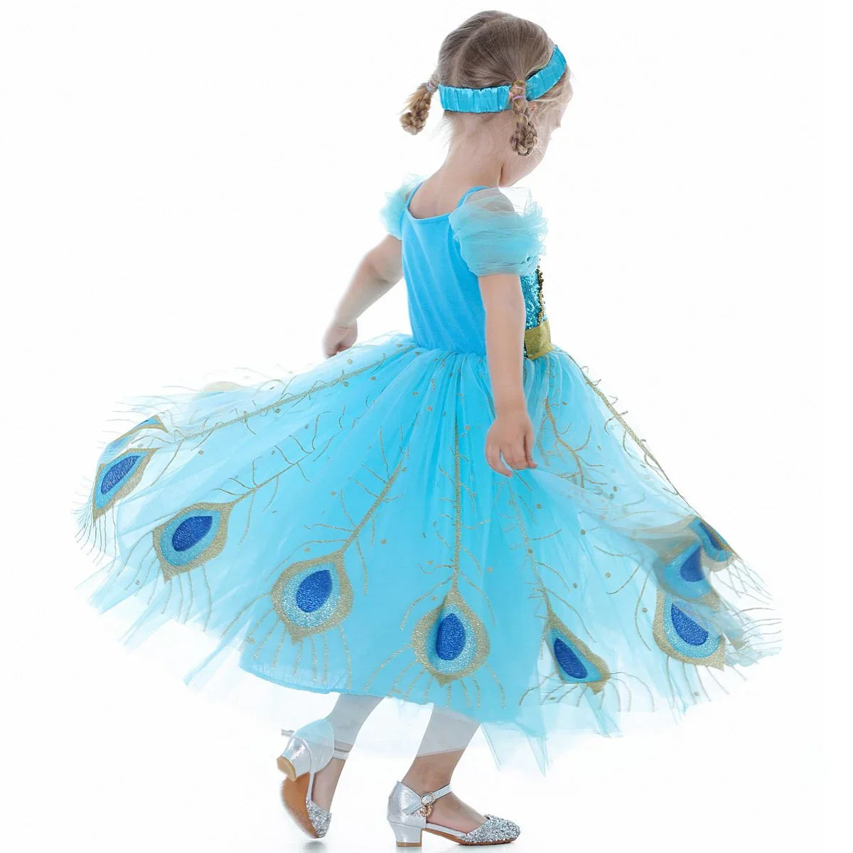 Aladdin Princess Cosplay Costume Dress Skirt Jasmine Birthday Halloween Party Mesh Outfit for Girls