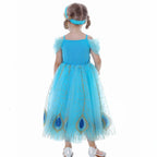 Aladdin Princess Cosplay Costume Dress Skirt Jasmine Birthday Halloween Party Mesh Outfit for Girls