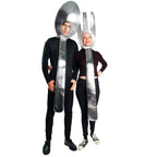 Fork & Spoon Costume Set Silver couple funny men and women Halloween masquerade stage - Azufun