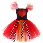 Alice Queen Of Hearts Costume Skirts Tulle Dress Kids Clothing Cosplay Role Play for Girls