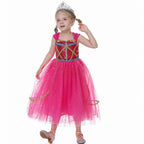 Aladdin Princess Cosplay Costume Dress Skirt Jasmine Birthday Halloween Party Mesh Outfit for Girls