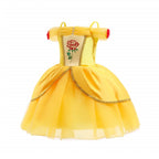 Princess Yellow Dress For Girls Kids Party Dress Ball Gown Cosplay Birthday Costume Gift