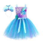 Mermaid Princess Cosplay Costume Role Play Starfish Flower Dress Halloween Birthday Party for Kids Girls