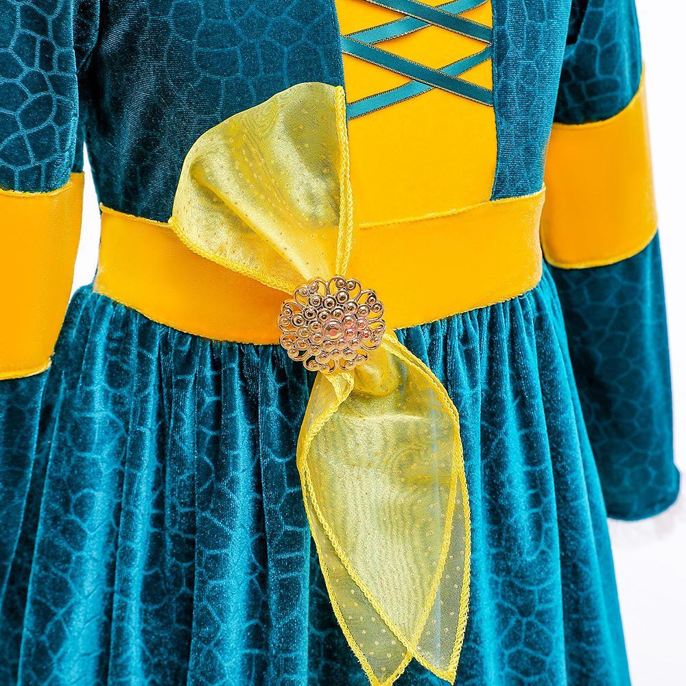 Brave Merida Dress Girls  Party Cosplay Costumes Halloween Outfits Dress Up