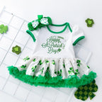Infant Baby Girls St. Patrick?¡¥s Day Outfit Green Shamrock Romper Tutu Skirt