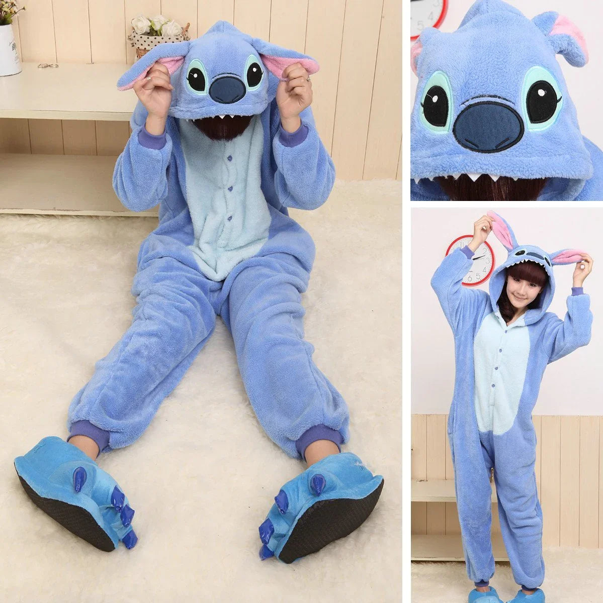 Blue Stitch Kigurumi Onesies Pajamas Animal Costume