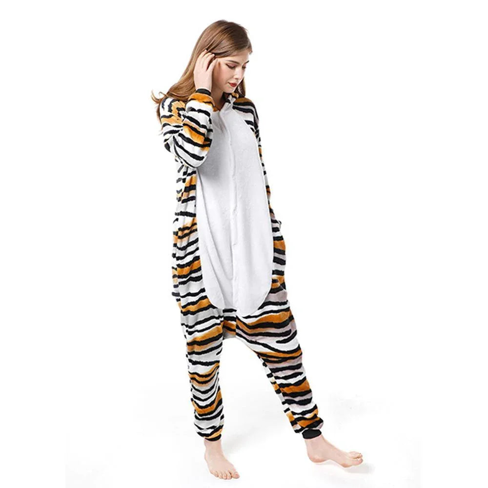 Adult New Tiger cat Kigurumi Onesies Pajamas Costume