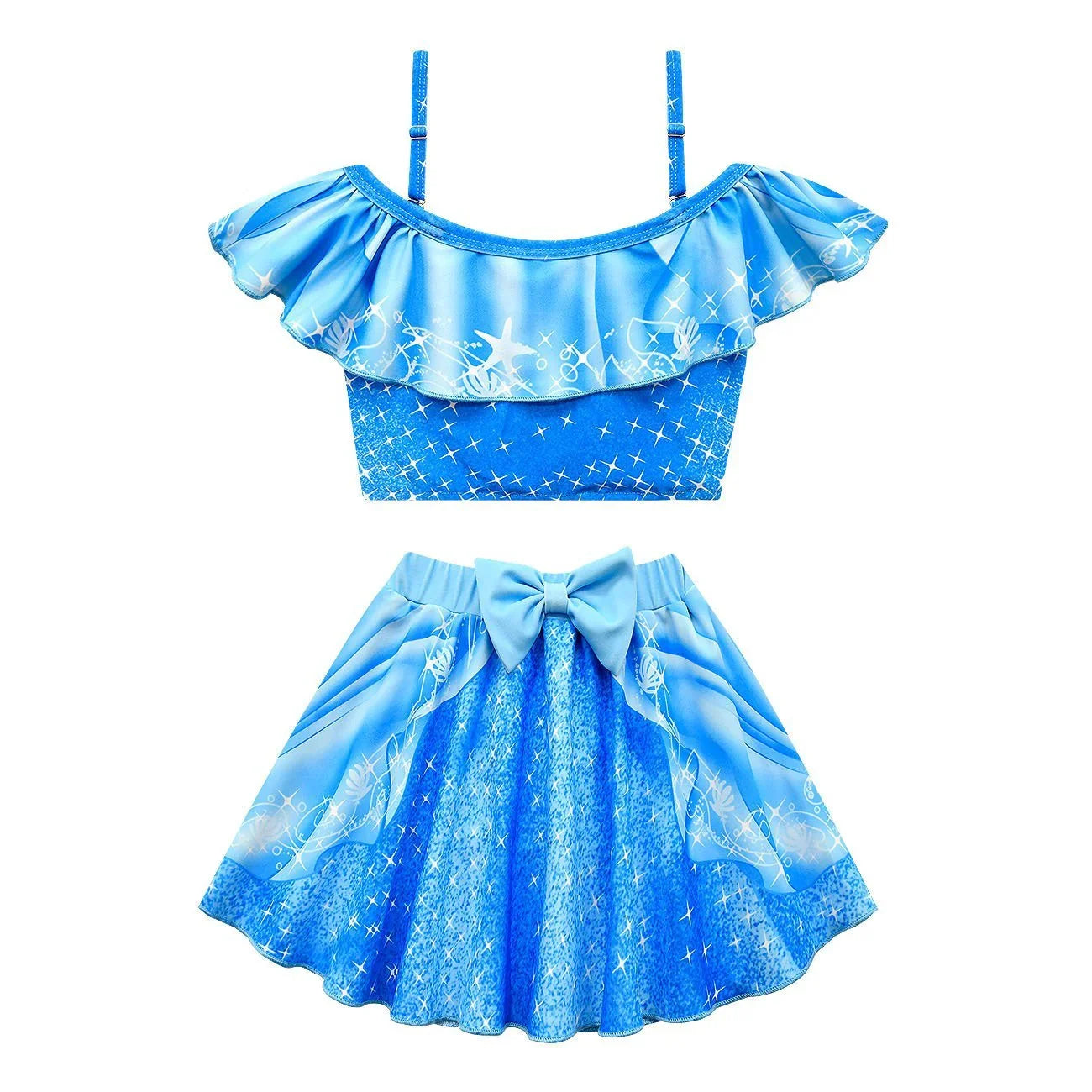 LePei Sandy Ariel Aurora Princess 2pcs Kids Swimsuit Set Cartoon Swimwear Outfits Bathing Suit for Girls
