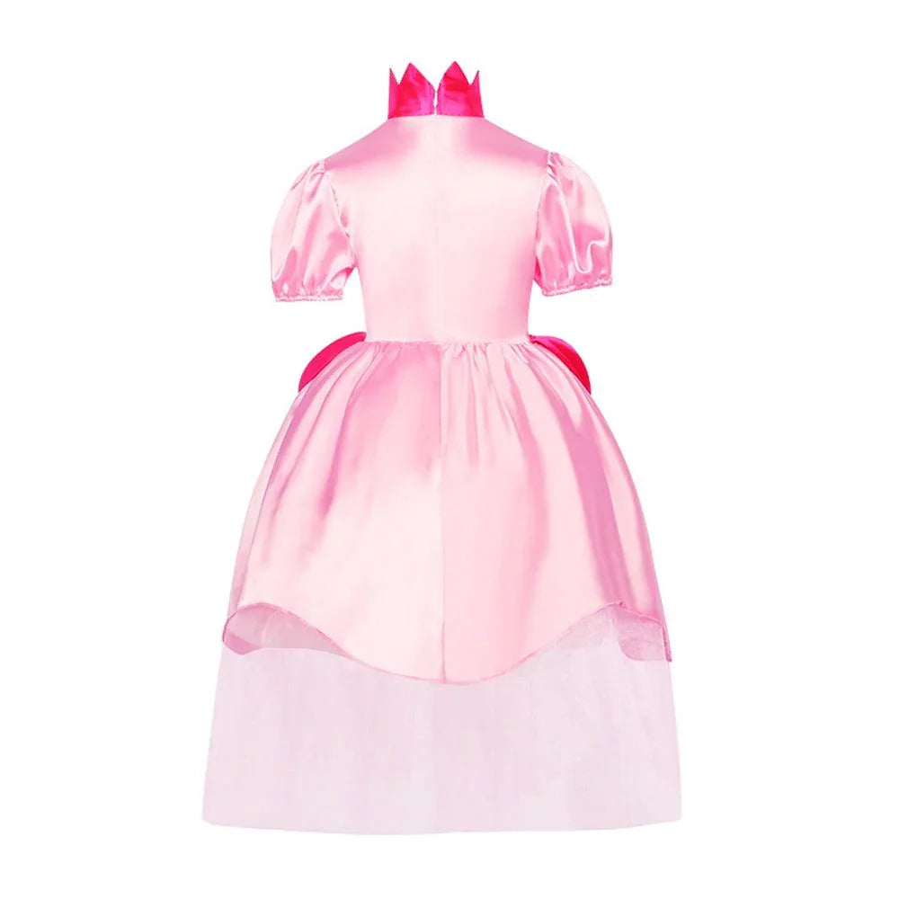 Adult Women Princess Peach Cosplay Costume Mesh Dress Outfits Halloween Carnival Suit - Azufun