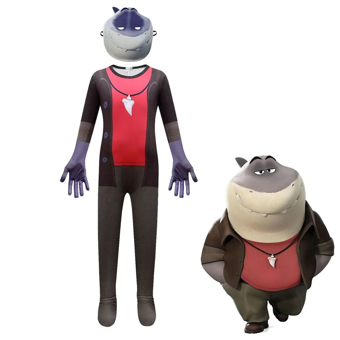 The Bad Guys Piranha Cosplay Costumes Jumpsuit Romper Halloween Outfit Dress For Kids - Azufun